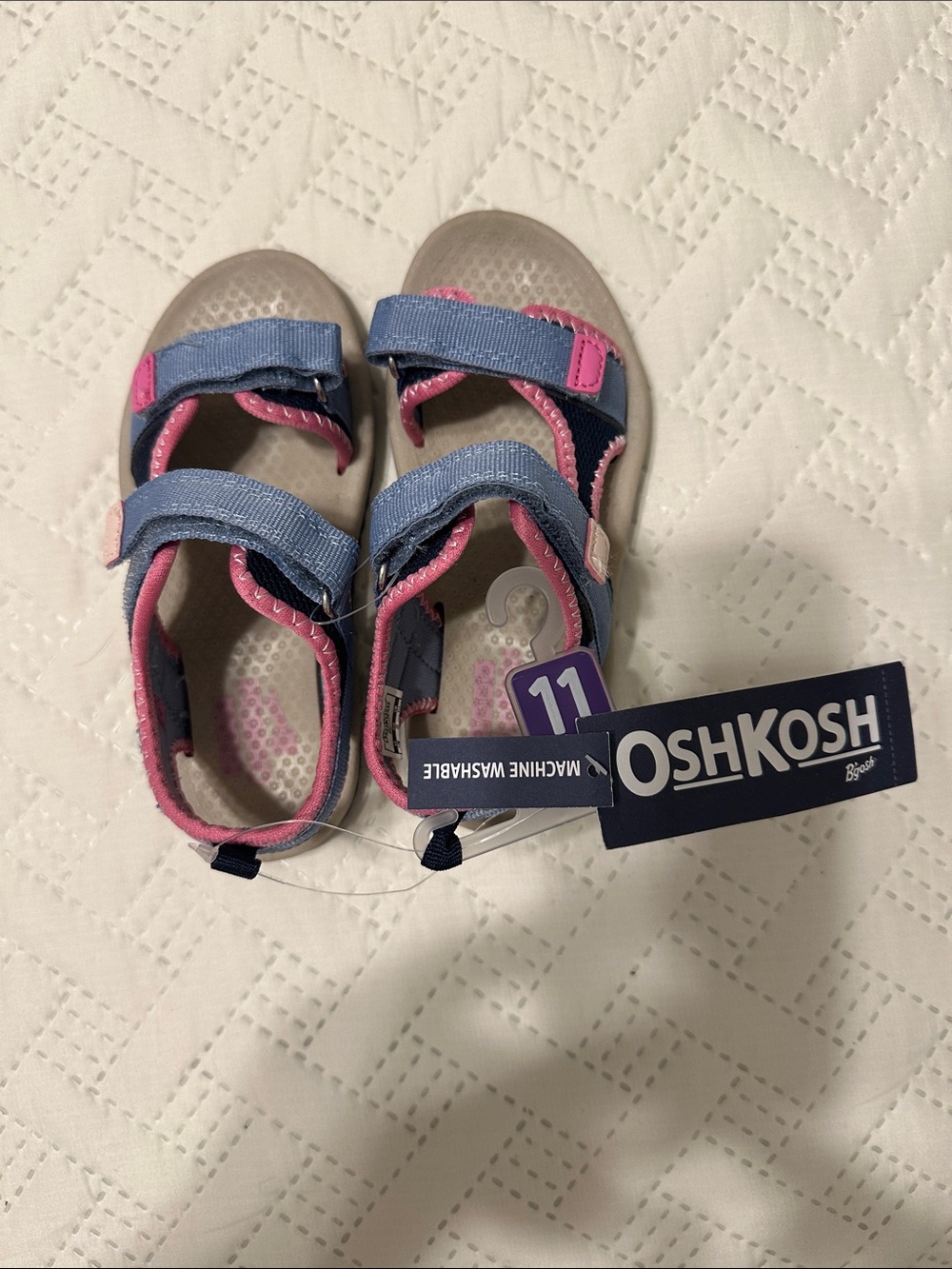 OshKosh B'gosh Blue and Pink Toddler Adjustable Sandals